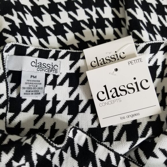 Nwt Classic Concepts Black White Circle Skirt Sz PM Womens Stretch Knit Pull-On - Picture 6 of 8
